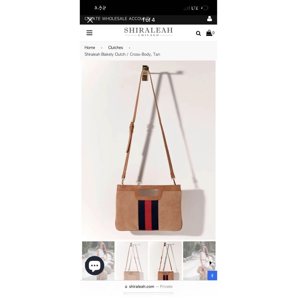 SHIRALEAH Tan Blakely Clutch Crossbody Purse NWT